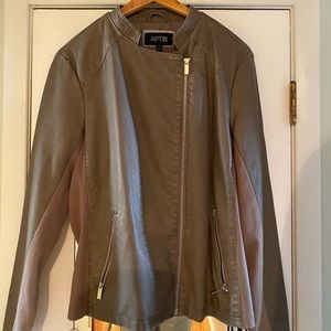 Faux leather motorcycle style jacket
